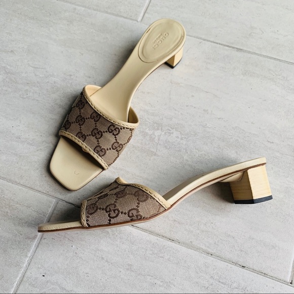 gucci monogram slides